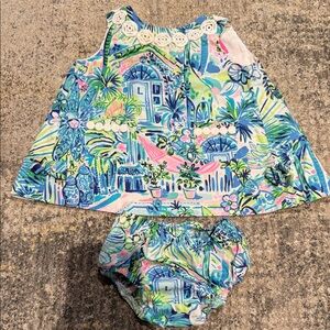 Lilly Pulitzer Blue and Green Baby Dress